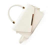 MALSSE Elegante borsa a tracolla piccola in pelle PU per le donne con tracolla regolabile e maniglia superiore con patta copre borsa a tracolla borsa a tracolla borsa a tracolla per le donne, bianco