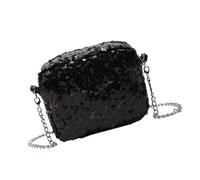 MALSSE Elegante borsa da sera con paillettes per le donne borsa a tracolla alla moda e borse a tracolla versatile borsa a tracolla, Nero , One Size