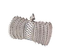 MALSSE Elegante borsa da sera impreziosita da strass borsa a tracolla per feste di nozze ed eventi speciali scintillante borsa da sera, Argento Colorato, One Size