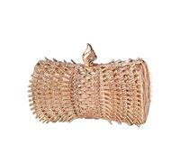 MALSSE Elegante borsa da sera impreziosita da strass borsa a tracolla per feste di nozze ed eventi speciali scintillante borsa da sera, Champagne, One Size