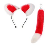 MALSSE Elegante ciondolo a forma di coda di volpe ornamento delicato orecchio fascia per capelli portatile fascino auto per borsa zaino decorazione, Misura unica, come descritto, come descritto