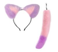 MALSSE Elegante ciondolo a forma di coda di volpe ornamento delicato orecchio fascia per capelli portatile fascino auto per borsa zaino decorazione, Misura unica, come descritto, come descritto