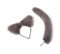 MALSSE Elegante ciondolo a forma di coda di volpe ornamento delicato orecchio fascia per capelli portatile fascino auto per borsa zaino decorazione, Misura unica, come descritto, come descritto