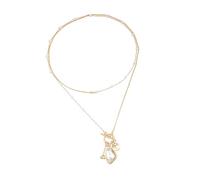 MALSSE Elegante collana di cristallo taglio geometrico con lunghezza della catena regolabile Caratteristica versatile quotidiano pezzo gioielli regolabile OT chiusura gioielli