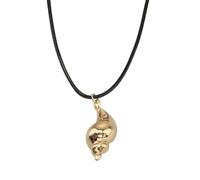 MALSSE Elegante collana in corda con ciondolo a forma di conchiglia, lunghezza regolabile, unisex per il collo, per feste quotidiane, collana in corda nera