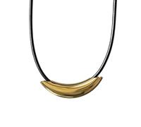 MALSSE Elegante collana in metallo da donna, regolabile, con cordoncino in pelle, per uso quotidiano e qualsiasi occasione