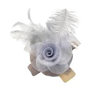 MALSSE Elegante fascinator nero a forma di fiore a rete, accessori per capelli, accessori per capelli per Halloween e feste in costume con piume