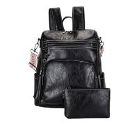 MALSSE Elegante zaino da donna con grande capacità organizzativa zaino casual zaino da viaggio borsa a tracolla per viaggio zaino scuola, Nero
