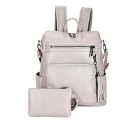 MALSSE Elegante zaino da donna con grande capacità organizzativa zaino casual zaino da viaggio borsa a tracolla per viaggio zaino scuola, grigio