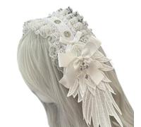 MALSSE Fascia per capelli regolabile con ali gotiche punk, fascia per capelli, comoda, elegante, accessorio per capelli, accessorio per capelli gotico