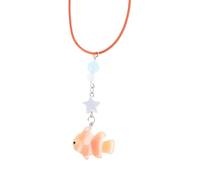MALSSE Fashion Forward Collana con perline delicata collana con ciondolo a forma di pesce pagliaccio per amanti della moda, Misura unica, come descritto, come descritto