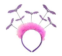 MALSSE Gotico Paillettes pipistrello fascia per capelli per adulti bambini cosplay partito costume giorno della morte pipistrello copricapo accessori Halloween festival copricapo accessori per feste