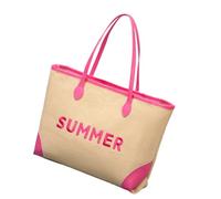 MALSSE Grande Capacità Ricamato Beach Bag Moda Borsa A Tracolla Doppia Maniglia Palestra Shopping Bag Per Donne E Ragazze Donna Spiaggia, A, One Size