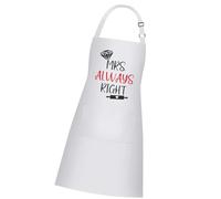 MALSSE Grembiuli coordinati in poliestere con scritta "Mr & Mrs", design ricamato, lacci regolabili in vita, copertura completa, set di protezioni da cucina, grembiule da cucina per marito e moglie
