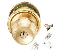 MALSSE Keyed Entry Designs Pomello per porta in ottone lucido reversibile rotondo appartamento per porta anteriore e posteriore interna esterna