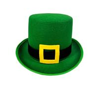 MALSSE Leprechaun Homburg Cappello a cilindro verde Panama cappello Porkpie sorpresa regalo vacanza costume accessorio Fedora cappelli per donne uomini bambini