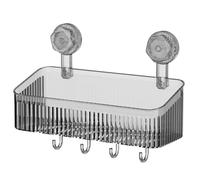 MALSSE Mensola da bagno Scaffale da parete Appendi asciugamani Mensola con potenti ventose Organizzatore Trasparente Rack Ventosa