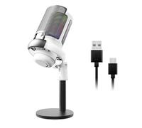 MALSSE Microfono a condensatore USB per PC da gioco luci colorate pulsante mute per microfono a condensatore canto dal vivo