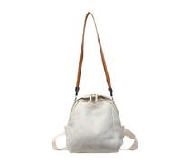 MALSSE Moda Nylon Piccolo Zaino Per Le Donne Versatile Studente Schoolbag Coreano Colore Solido Libro Borsa Regolabile Crossbody Bag Casual Daypack Per Le Signore, Beige