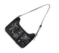 MALSSE Multi-Tasche Borsa A Tracolla Per Le Donne Estetica Grunge Trend Crossbody Grande Capacità Messaggeri Bikers Donne Grande Capacità Spalla Grunge Multi-tasche Crossbody, Nero , One Size
