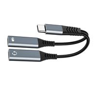 MALSSE PD18W Adattatore di ricarica USB C Cavo intrecciato a due porte per ricarica rapida e sincronizzazione dati Adattatore USB C OTG con Power Delivery