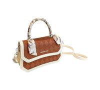 MALSSE Piccola borsa a tracolla con motivo trapuntato alla moda e borsa portatile per individui alla moda, Marrone, One Size