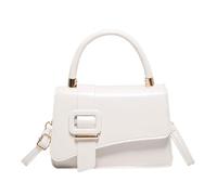 MALSSE Piccola borsa a tracolla da donna alla moda in pelle PU tinta unita borsa a tracolla con manico superiore borsa per uso quotidiano borsa a tracolla alla moda, bianco, One Size