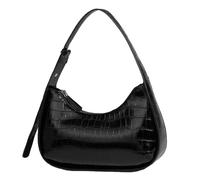 MALSSE Piccola borsa a tracolla da donna in pelle PU borsa borsa moda ascella borsa femminile mezzaluna ascella per viaggio piccola borsa per donna moda donna spalla in pelle PU, Nero , One Size