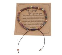 MALSSE Pietra tessuta a mano con dimensioni regolabili e biglietto di benedizione portatile per feste e occasioni speciali indossare misura regolabile, Misura unica, come descritto