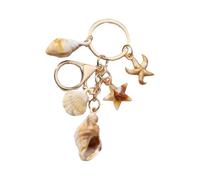 MALSSE Portachiavi creativo Shell Conch Starfish Star Ciondolo Portachiavi Catena Acrilico Accessori Moda Per Borsa Zaino Portachiavi Alla Moda, F, Taglia unica
