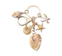 MALSSE Portachiavi creativo Shell Conch Starfish Star Ciondolo Portachiavi Catena Acrilico Accessori Moda Per Borsa Zaino Portachiavi Alla Moda, I, Taglia unica