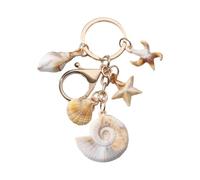 MALSSE Portachiavi creativo Shell Conch Starfish Star Ciondolo Portachiavi Catena Acrilico Accessori Moda Per Borsa Zaino Portachiavi Alla Moda, J, Taglia unica
