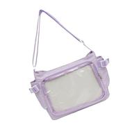 MALSSE Pratica borsa in PVC che mostra spilli borsa a tracolla borsa per studenti con tracolla regolabile per varie occasioni accessorio di moda giovanile, Viola, One Size