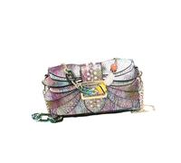 MALSSE Pratica borsa quadrata in PU con finitura testurizzata a tracolla a tracolla borsa a tracolla per uso quotidiano ed eventi sociali serate alla moda, Blu, One Size