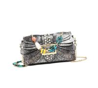 MALSSE Pratica borsa quadrata in PU con finitura testurizzata a tracolla a tracolla borsa a tracolla per uso quotidiano ed eventi sociali serate alla moda, Nero , One Size