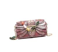 MALSSE Pratica borsa quadrata in PU con finitura testurizzata a tracolla a tracolla borsa a tracolla per uso quotidiano ed eventi sociali serate alla moda, Viola, One Size