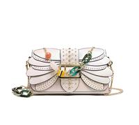 MALSSE Pratica borsa quadrata in PU con finitura testurizzata a tracolla a tracolla borsa a tracolla per uso quotidiano ed eventi sociali serate alla moda, bianco, One Size