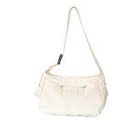 MALSSE Pratica e delicata borsa a tracolla di grande capacità per uso quotidiano borsa a tracolla in nylon perfetta per lavoro o viaggio borsa a tracolla casual, bianco, One Size