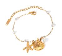 MALSSE Pratica stella marina Shell gioielli unico dichiarazione collana goccia orecchini pendente per le donne moda collana dichiarazione unica, shell necklace, come descritto, come descritto