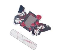 MALSSE Robusto organizer per carte in acrilico con decorazione artistica a rose e gigli, per esporre varie carte per uso quotidiano, Misura unica, come descritto