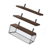 MALSSE Scaffale salvaspazio in legno per bagno, con design robusto, mensola sospesa per la casa, versatile