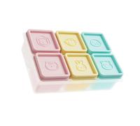 MALSSE Scatola portaoggetti impilabile da cucina, design a 6 scomparti, in silicone, resistente agli odori, contenitore per alimenti per snack, adatto al congelatore