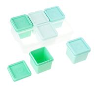 MALSSE Scatola portaoggetti impilabile da cucina, design a 6 scomparti, in silicone, resistente agli odori, contenitore per alimenti per snack, adatto al congelatore