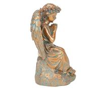 MALSSE Sculture di Arcangelo da giardino di durevolezza con intricata decorazione esterna resistente alle intemperie Posizionamento facile per patio Yard Scultura Arcangelo in resina leggera