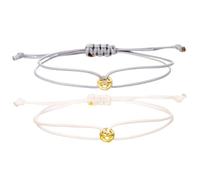 MALSSE Set di 2 braccialetti di perline di buona fortuna per coppie, misura regolabile, catena intrecciata a mano, corda intrecciata, valutazioni, Misura unica, come descritto