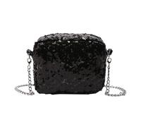 MALSSE Sofisticata borsa da sera da donna con paillettes abbellimento elegante borsa a tracolla per Weddomg Party coreano borsa a tracolla moda, Nero , One Size