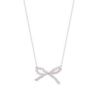 MALSSE Sofisticata collana con ciondolo a forma di fiocco con perle artificiali e orecchini a fiocco, accessorio versatile, look sofisticato alla moda, Misura unica, come descritto, come descritto
