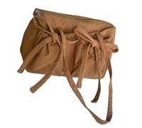 MALSSE Spaziosa borsa a tracolla per lavoro, viaggi e fitness, borsa casual essenziale in nylon con manico superiore borse alla moda per pendolarismo sofisticato complemento per outfit, Marrone, One