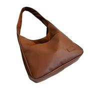 MALSSE Spaziosa borsa in pelle PU per le donne borsa della spesa unica borse casual pratiche a tracolla per uso quotidiano ascellare, Marrone, One Size