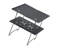 MALSSE Tavolo da campeggio pieghevole portatile con doppio strato e piano in alluminio leggero per picnic all'aperto tavolo da campeggio pieghevole scrivania da campeggio all'aperto